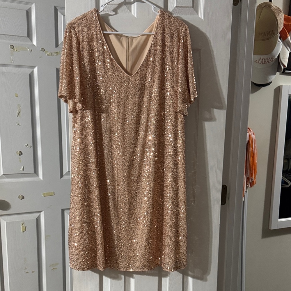 SHEIN Sparkling Sequin Mini Dress in Gold